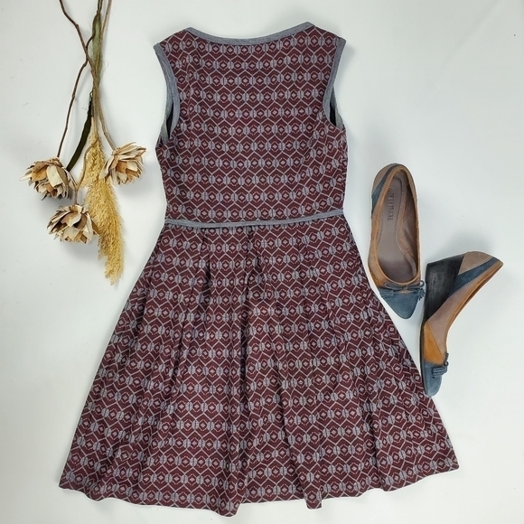 Max Studio Grey Red Flirty Fit and Flare Dress XS - Picture 7 of 9